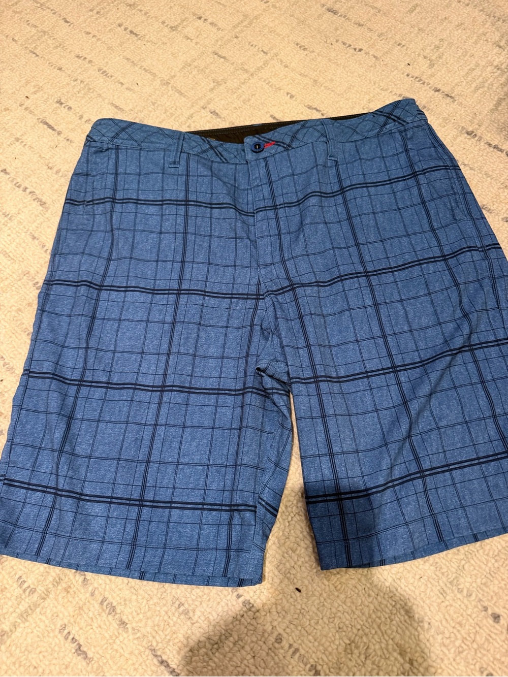 O'Neill Blue Plaid Flat Front Men's Shorts